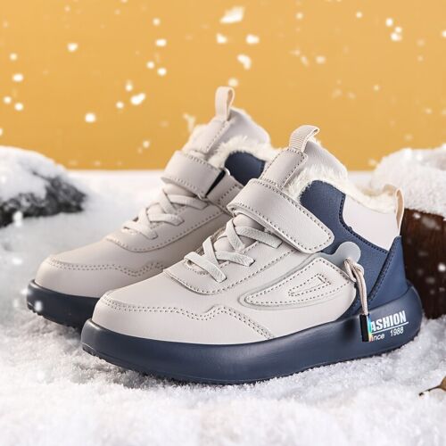 Boy's Winter Snow Boots with Warm Plush Lining Shoes for Kids Outdoor Activities - Picture 1 of 16