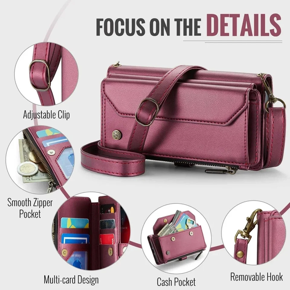 For Apple iPhone 7 / 8 / SE2 Leather Mobile Phone Case Card Crossbody Cover - Image 4 of 4