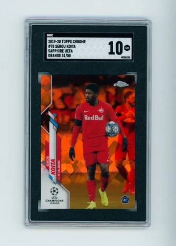2019-20 Sekou Koita Topps Chrome Sapphire Orange Refractor Rookie 31/50 SGC 10