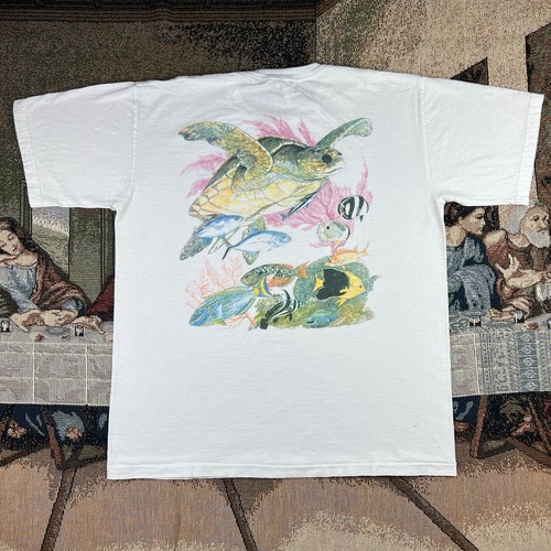 Vintage Cozumel Reef Protector T Shirt Adult Large White Ocean Sea