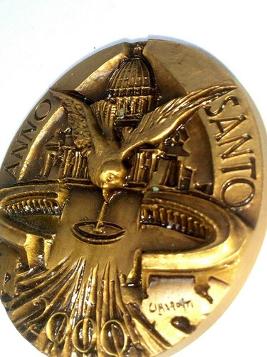 Medalla de bronce del Vaticano del Papa Juan Pablo II, hecha en Milán, Italia - estampada - Imagen 4 de 5