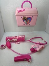 Barbie VTG Super Talking Doctor Kit Pink Mattel 1997 Pretend Play Growth Chart