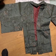 Japanese  kimono haori ooshimatumugi silk100 