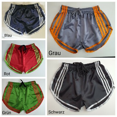 Nylon Satin Sprint Shorts with Elasticated Retro Shorts Size S~4XL
