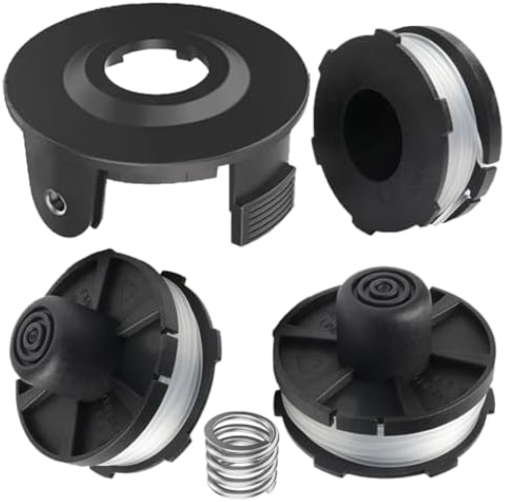 2 bobine + 1 Pezzi Copri Bobina+ 1 Molla Bobina Filo,Bobina per Tagliaerba con,B