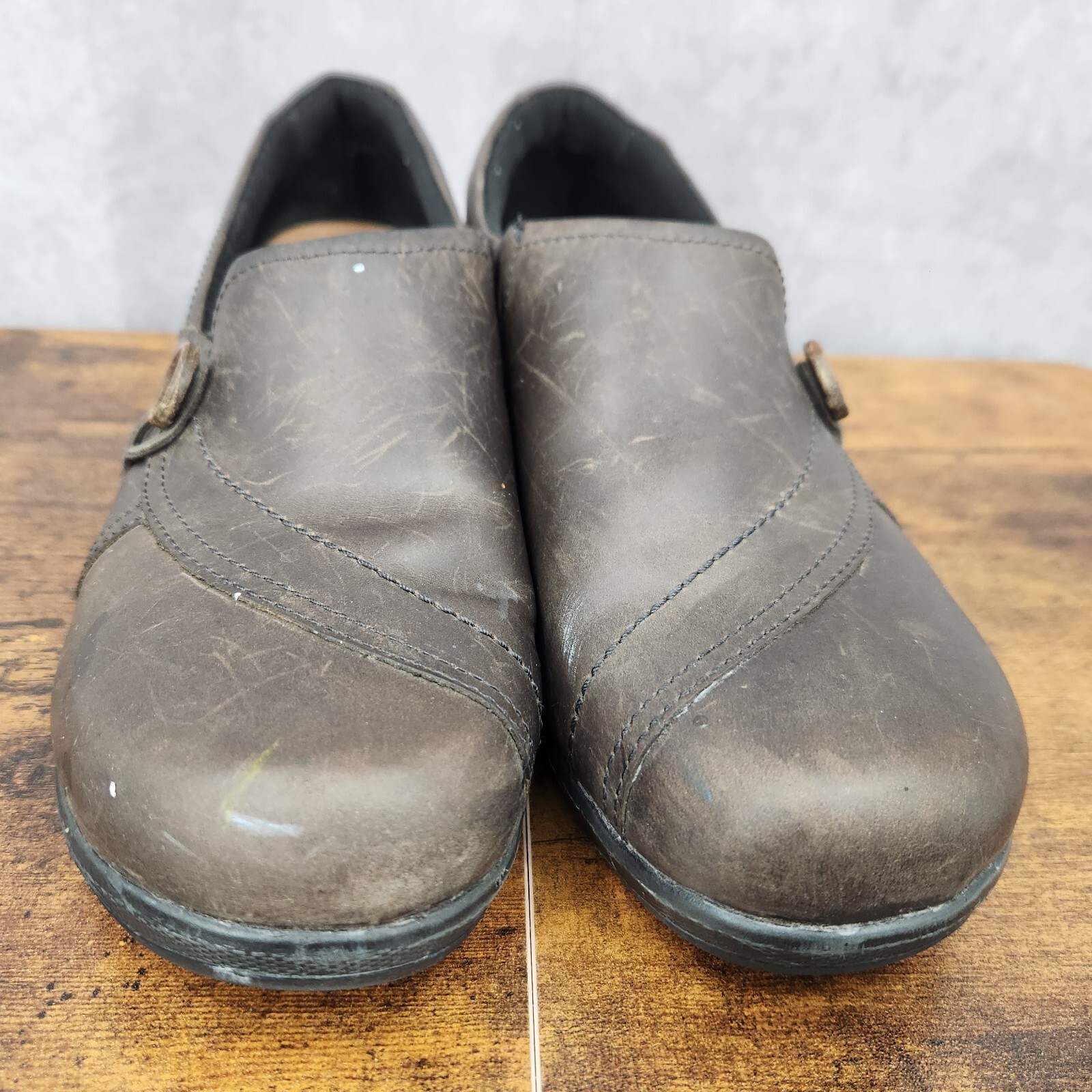 Zoccoli Keen Mora donna 9 5 pelle marrone scarpe comode slip on zeppa casual