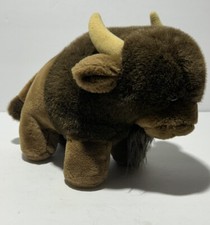 Vintage Dakin Plush Brown Bison Buffalo 11  Stuffed Animal 1984 Realistic Toy