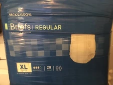 New 2 McKesson Regular Adult Diapers Briefs Packs Of 20 XL BRCLXL 40 Count Total