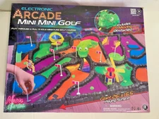 Electronic Arcade 9-Hole Mini Mini Golf Tabletop Game  NEON Series/Used/Fun!!