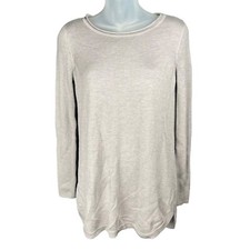 Magaschoni Cashmere Blend Sweater Crew Neck Gray Long Sleeve Women's Size Small