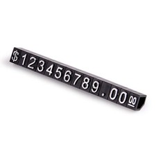 Adjustable Mini Cube Price Tag Display Number Silver on Black,3x5mm,10 Sets