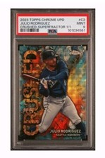 2023 Topps Chrome Update Julio Rodriguez Crushed Superfractor 1/1 Case Hit Super