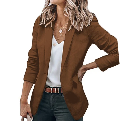 Ladies Casual Long Sleeve Cardigan Jacket Womens OL Open Front Blazer Suit S-5XL - Picture 59 of 69