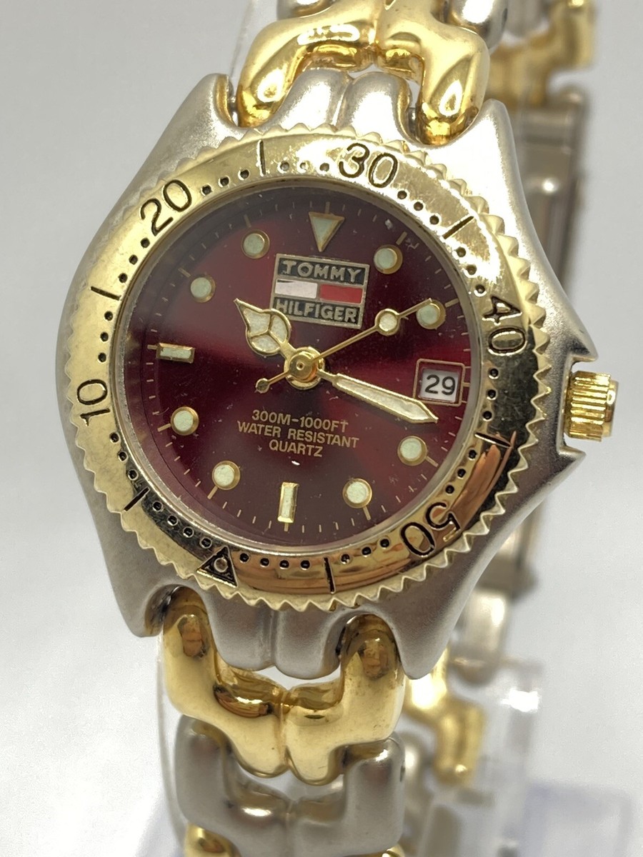 Tommy Hilfiger Ladies-Girls Gold Tone Watch Preowned Tommy Hilfiger Watch Gold Tone Black Dial Round F80120 23mm  main image 3