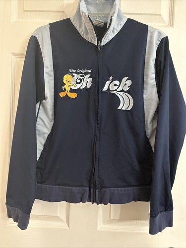 Looney Tunes Girls L Zip Up Sweatshirt Jacket Tweety Bird Original Chick Blue