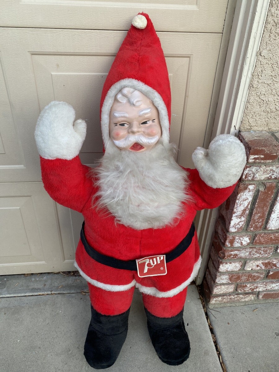 珍品！アメリカ買付け1980's Vintage 7up SANTA WORKS Vintage Superior Display Santa Claus Christmas Store Display
