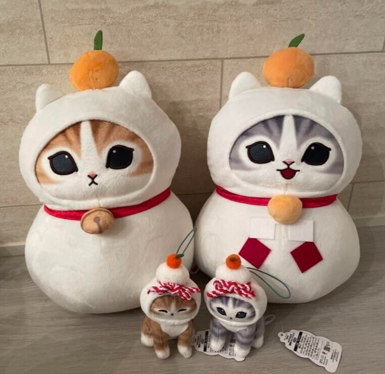 Mofusand Kagami-mochi Nyan BIG Plush Doll toy Mascot Set of 4 New