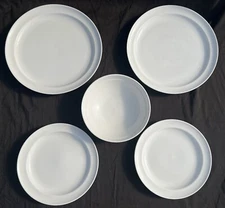 My Table overandback White Porcelain - 2 Dinner 2 Salad 1 Cereal/soup Bowl Used