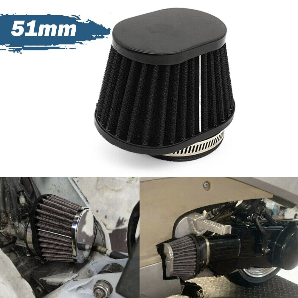 Universele 35mm 38mm 42mm 45mm 58mm Mushroom Hoofd Motorfiets Carburateur Luchtfilter Cleaner Intake Pijp Gemodificeerde Scooter (Color : Black 55mm