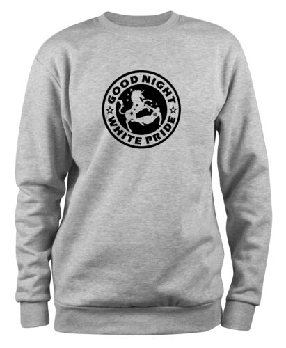 Styletex23 Sweatshirt Uomo Unicorno Good Notte Bianco Orgoglio Logo - Afbeelding 1 van 6