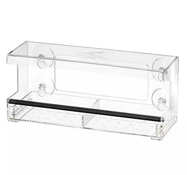 Alimentador de pájaros grande Wild Birds of Joy ventana acrílico con bandeja extraíble nuevo Foto 2 de 4