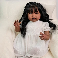 Lifelike Black 24" Reborn Baby Dolls Cloth Body Handmade Real Life Toddler Gifts
