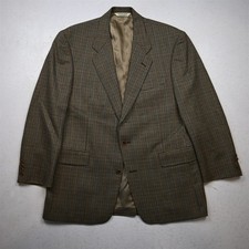 Vtg USA Made 40R Brown Herringbone Wool Mens Blazer Suit Jacket Sport Coat