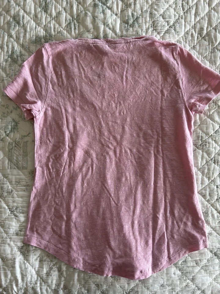 Brora Pale Pink 100% Linen T-shirt, Size 8, Excellent Condition - Image 4 of 4