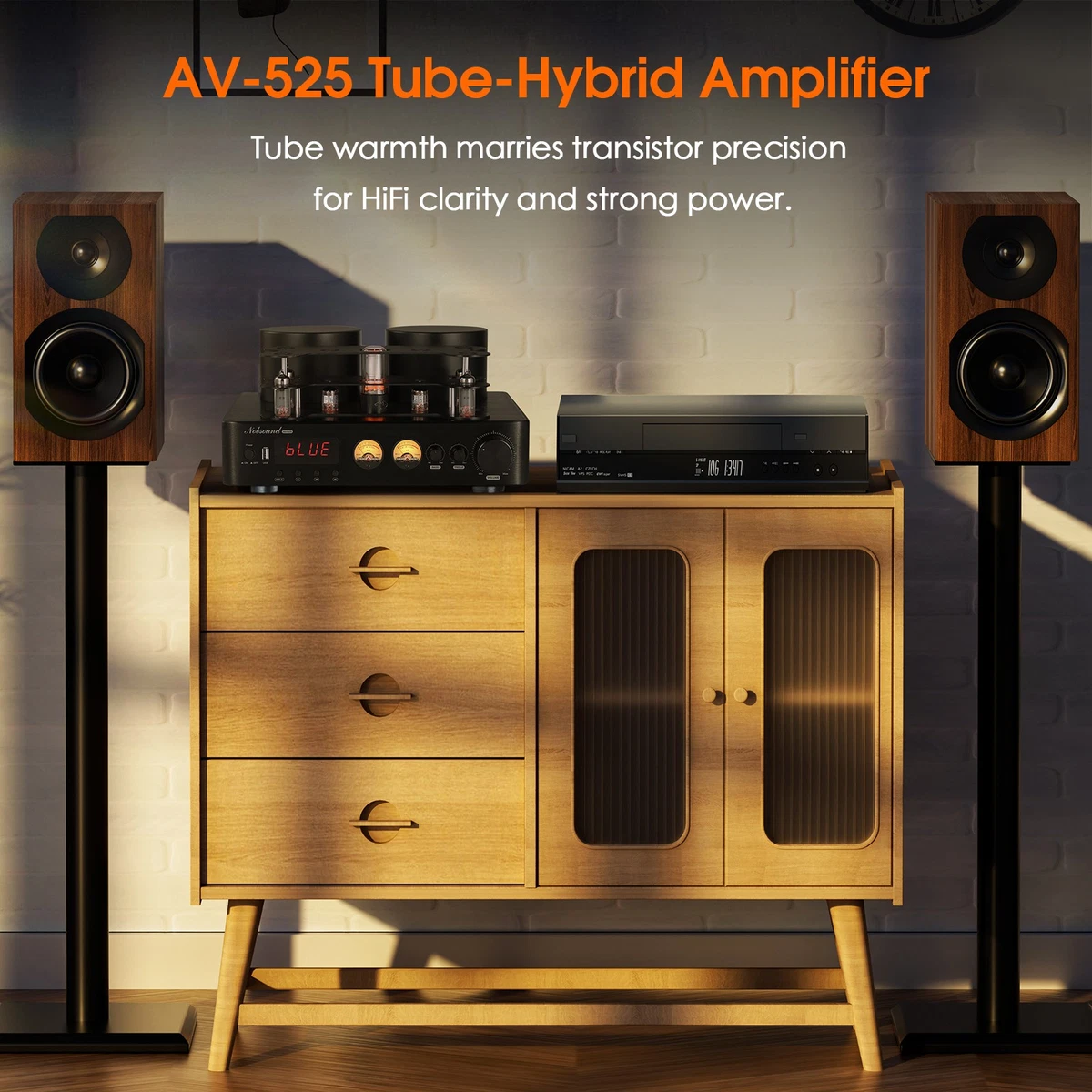 HiFi Valve Tube Amplifier Bluetooth Receiver COAX/OPT Home Audio Amp USB Player