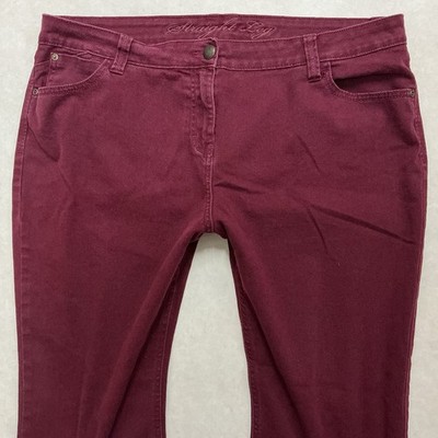 Damenjeans M & S STRAIGHT rubin dunkelrot Größe 20 R W38 L30 (456C)