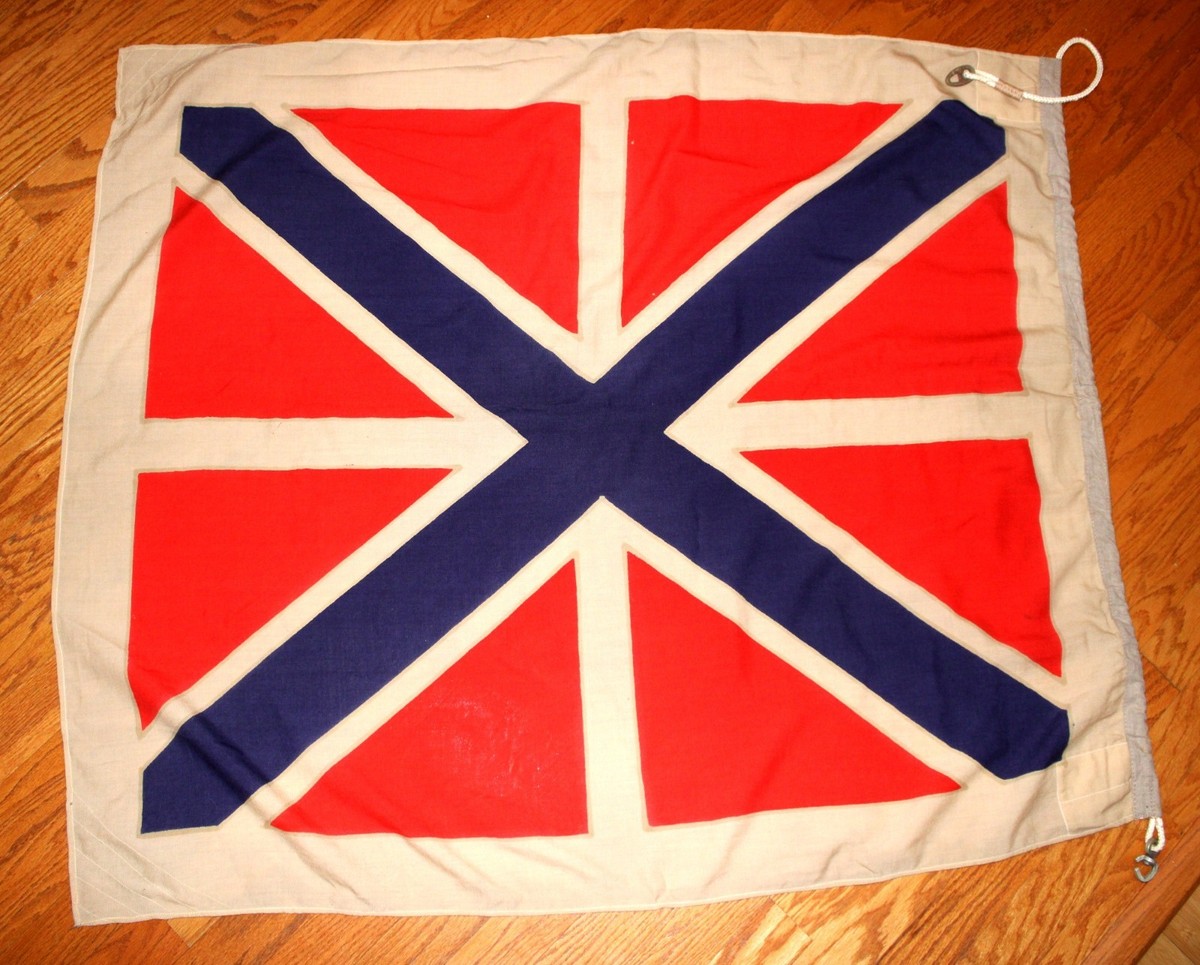 Vintage 1981 Soviet Navy Flag, Authentic USSR Stem-Jack, Large