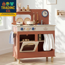 Kids Play Kitchen for Toddlers 1-3, Wooden Kitchen Playset Small, Pretend Play K