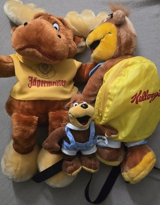 Kelloggs Jägermeister Plüsch Elch Bär Stofftiere TV Werbung 90er Kuscheltiere 