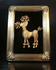 Vintage Goldtone Framed Metal Poodle Dog — photo 5