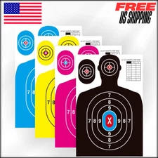 Paper Shooting Targets for Range 23×35" Silhouette with Red Bullseye, Paper 12Pc