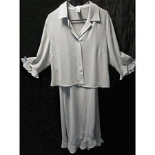 Draper's  Damon's Vintage New W/O Tags Size 16P - Hand Beaded Sage Green Dress