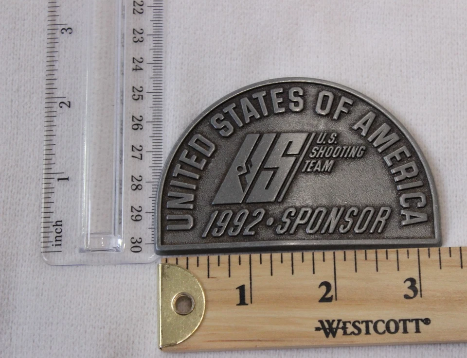 Vintage 1992 U.S. Shooting Team Belt Buckle United States of America Silver - Image 3 of 3