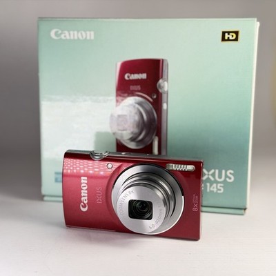 Digital Camera Canon IXUS 145 Red Vintage 16.0MP Point & Shoot Tested Boxed Good