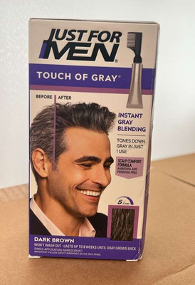2-Just for Men Touch of Gray, Mens Hair Color Kit with Comb Applicator T-45