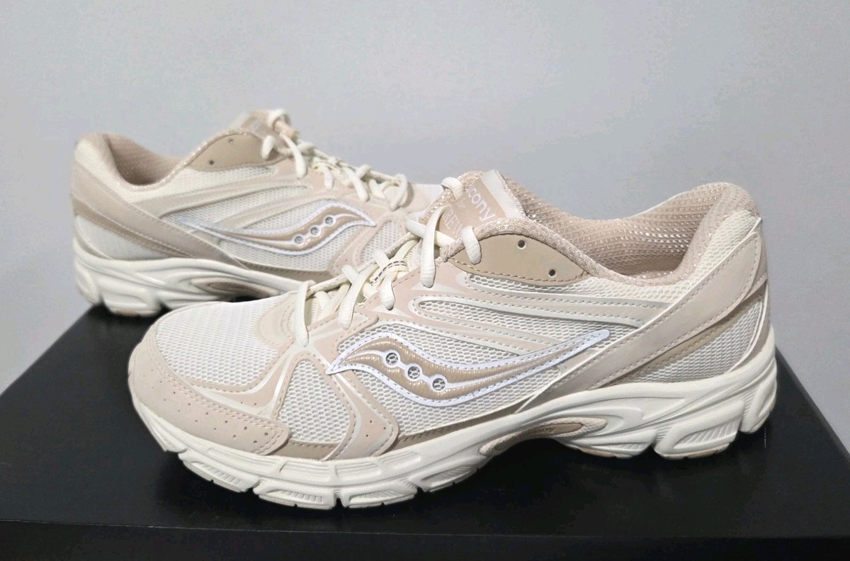 Saucony x J. Crew Ride Millennium Running Sneakers Leather Mesh Vanilla Size 12