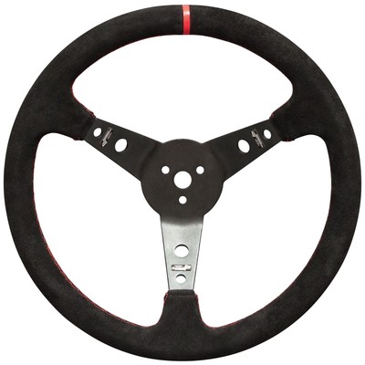 Longacre  52-56797 Pro Alum. Racing Wheel, Suede Rim, 15'' Blk