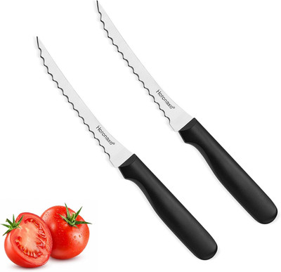 2 Pcs 6 inch Tomato Slicer, Serrated Tomato Knives, Carbon Stainless Steel Blade