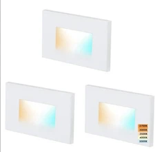 CLOUDY BAY 120V Dimmable LED Indoor Outdoor Step Light, 5cct, 4.75"-3pack, White