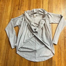 ZYIA Active Shirt Womens XL Haze Yoga Shawl Pullover Wrap Hooded Shirt Twist Top
