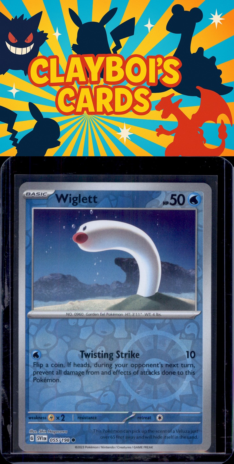 Wiglett SV01: Scarlet & Violet Base Set Pokémon 055/198 Reverse Holo NM+