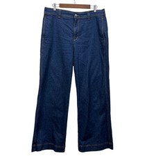 LOFT Made and Loved Wide Leg Jeans Womens 12 Blue High Rise Denim 31/12 Read