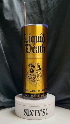 Liquid Death - Mango Chainsaw Tribute- 20oz. Stainless Steel Tumbler w/SS straw+