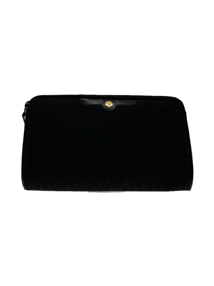 Sac pochette Christian Dior toile noire