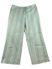 Talbots Vintage Stretch Striped Capri Pants Size 8 EUC