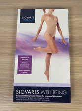 SIGVARIS Women's Sheer Fashion Open Toe Knee High 15-20mmHg Natural Honey Size A